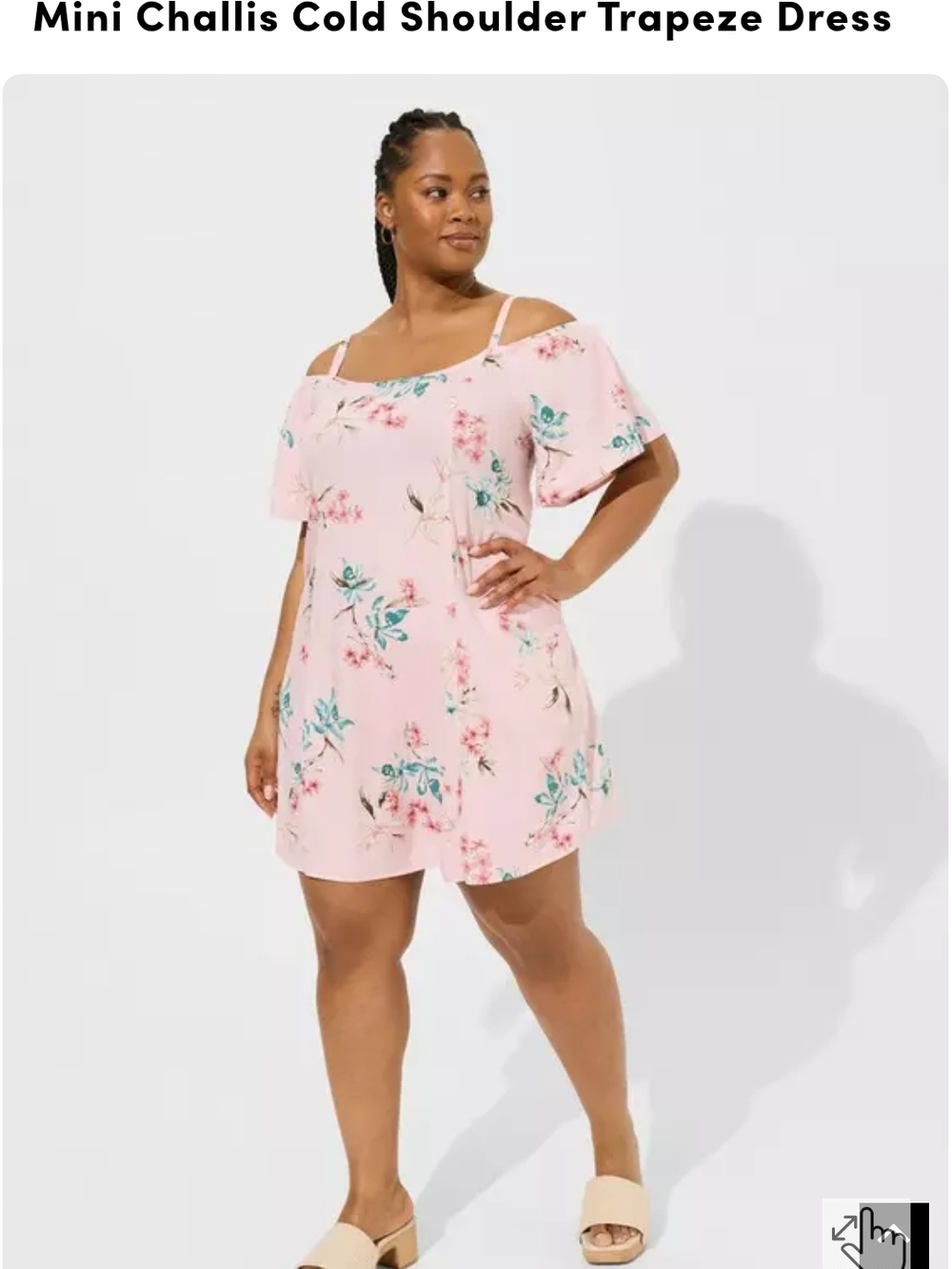 Mini Challis Cold Shoulder Trapeze Dress